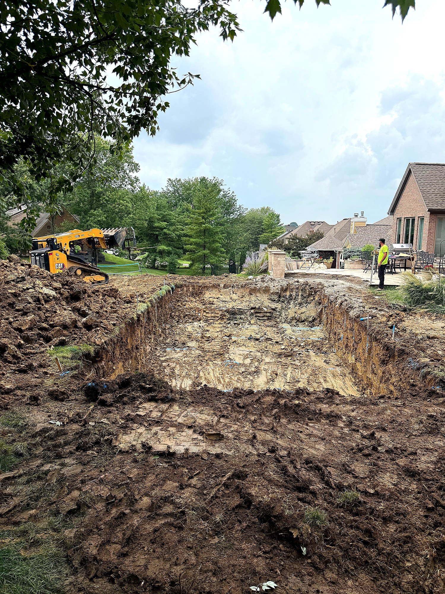 Excavation for fiberglass pool