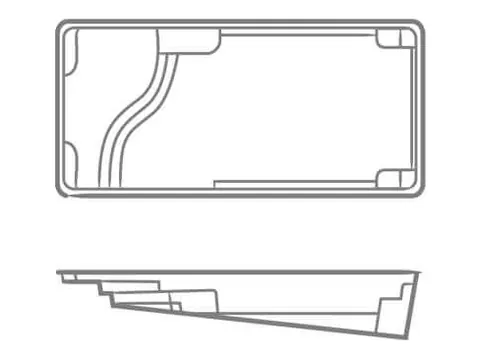 Thursday Aspen 12′ × 25′ fiberglass pool — official manufacturer image