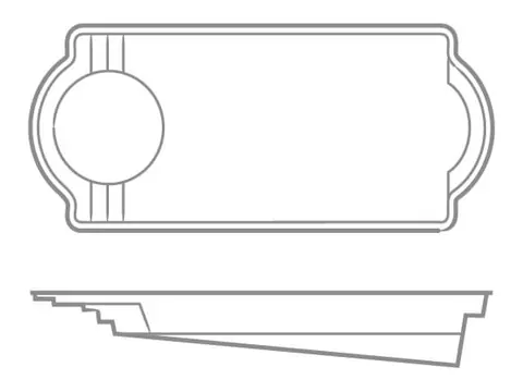 Thursday Cathedral LX 16′ × 36′ fiberglass pool — official manufacturer image