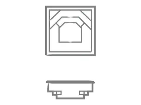 Thursday Square Spa / Square Spa with Spillover fiberglass add-on — official manufacturer image
