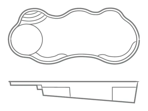Thursday Wellspring 16′ × 36′ fiberglass pool — official manufacturer image