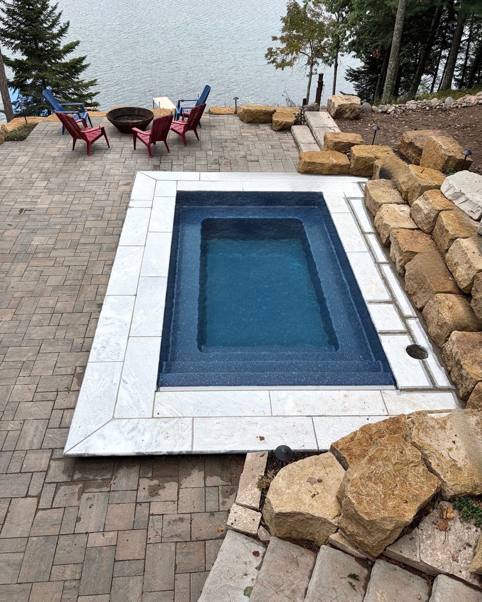 Long Lake, Wisconsin Latham Milan 10x16 fiberglass pool, Night Sky finish, filled preview
